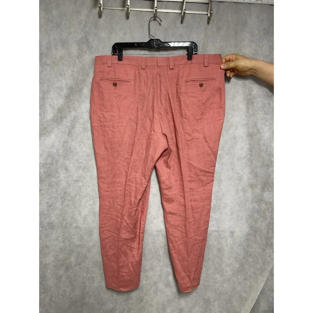 Ralph Lauren Pants Men 42X30 Salmon Linen Summer Academia Vacation Casual Hybrid